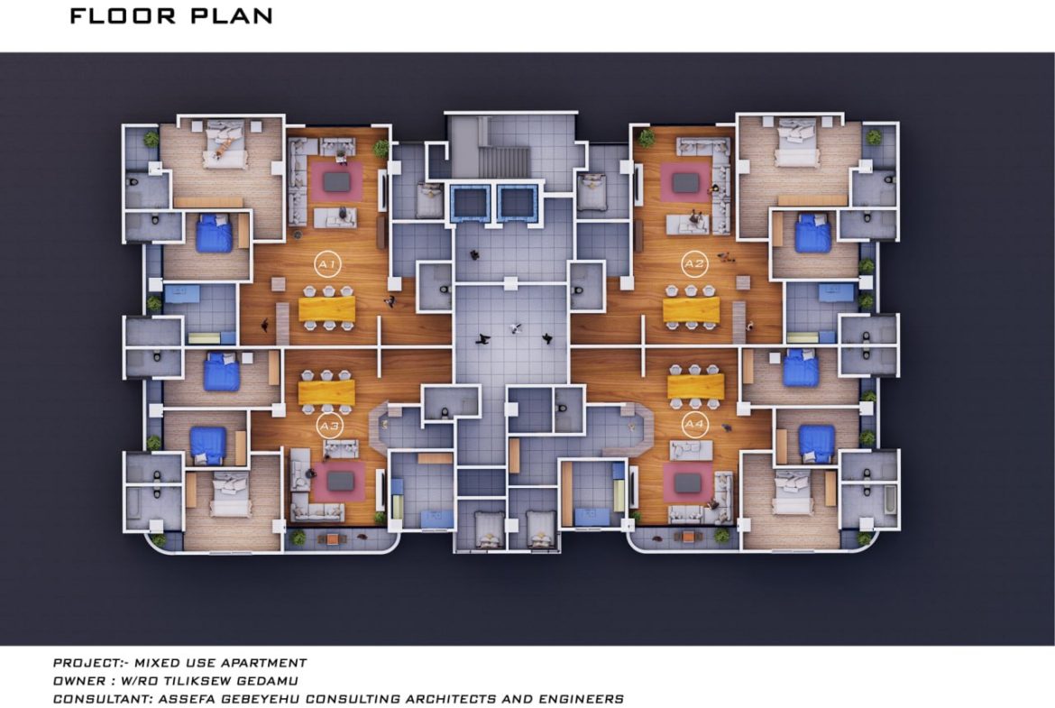 kazanchis apartment floor plan