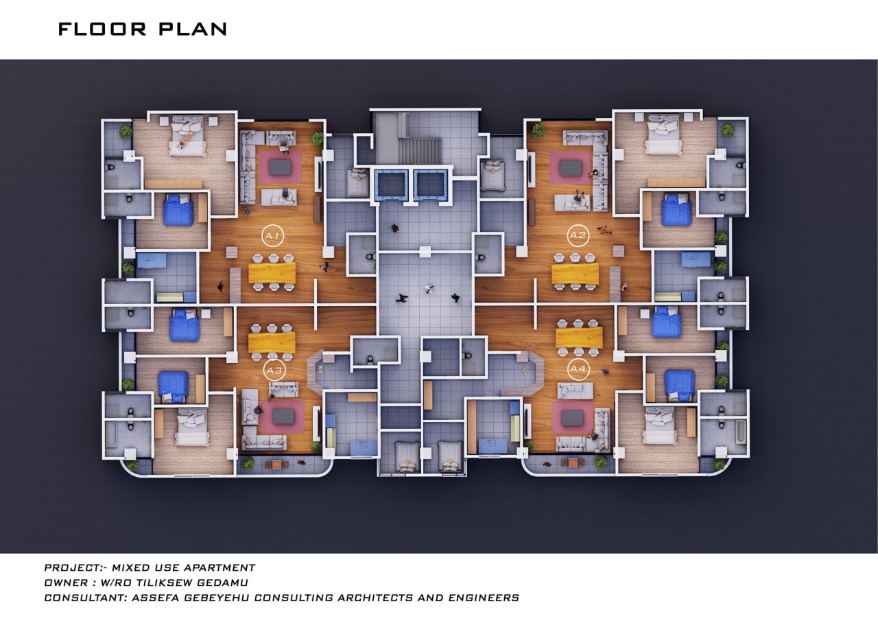 kazanchis apartment floor plan